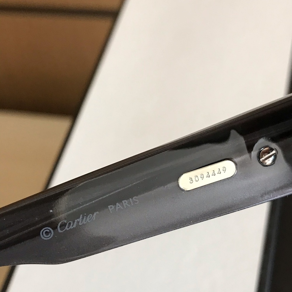 Authentic Cartier Black 135 Rectangle Sunglasses … - image 7